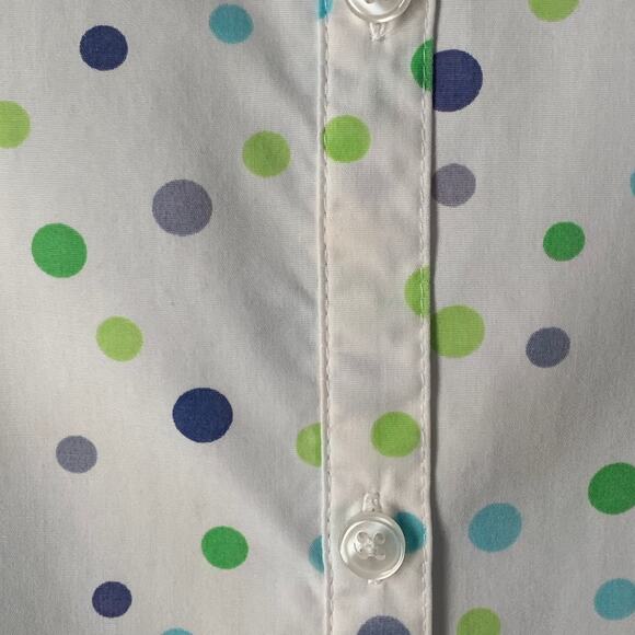 Vintage Studio Works Polka Dot Button Up Shirt Short Sleeve Size Medium - Picture 12 of 15